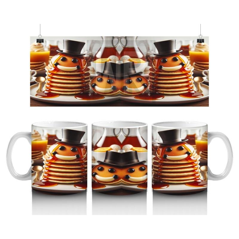 Çocuklara Sütü Sevdiren Şapkalı Pankek Beyefendiler Kupa Bardak