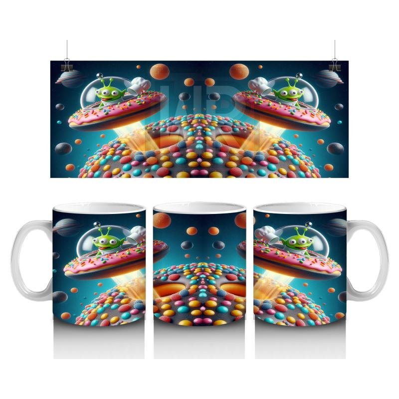 Çocuklara Sütü Sevdiren Şeker Gezegeni Uzaylı Kupa Bardak