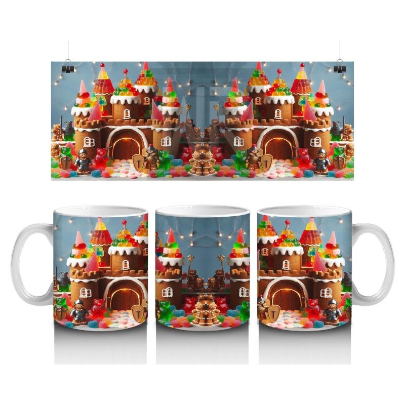 Çocuklara Sütü Sevdiren Şekerden Masal Şatosu Desenli Kupa Bardak