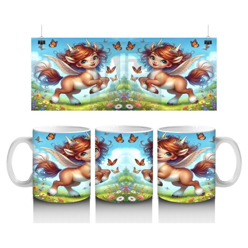 Çocuklara Sütü Sevdiren Sevimli Kanatlı Pony Kupa Bardak