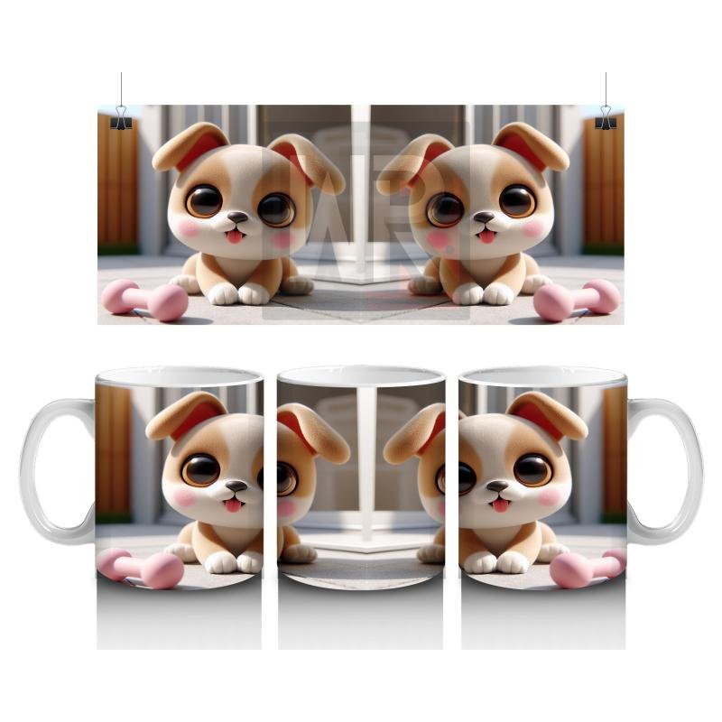 Çocuklara Sütü Sevdiren Sevimli Yavru Köpek Kupa Bardak