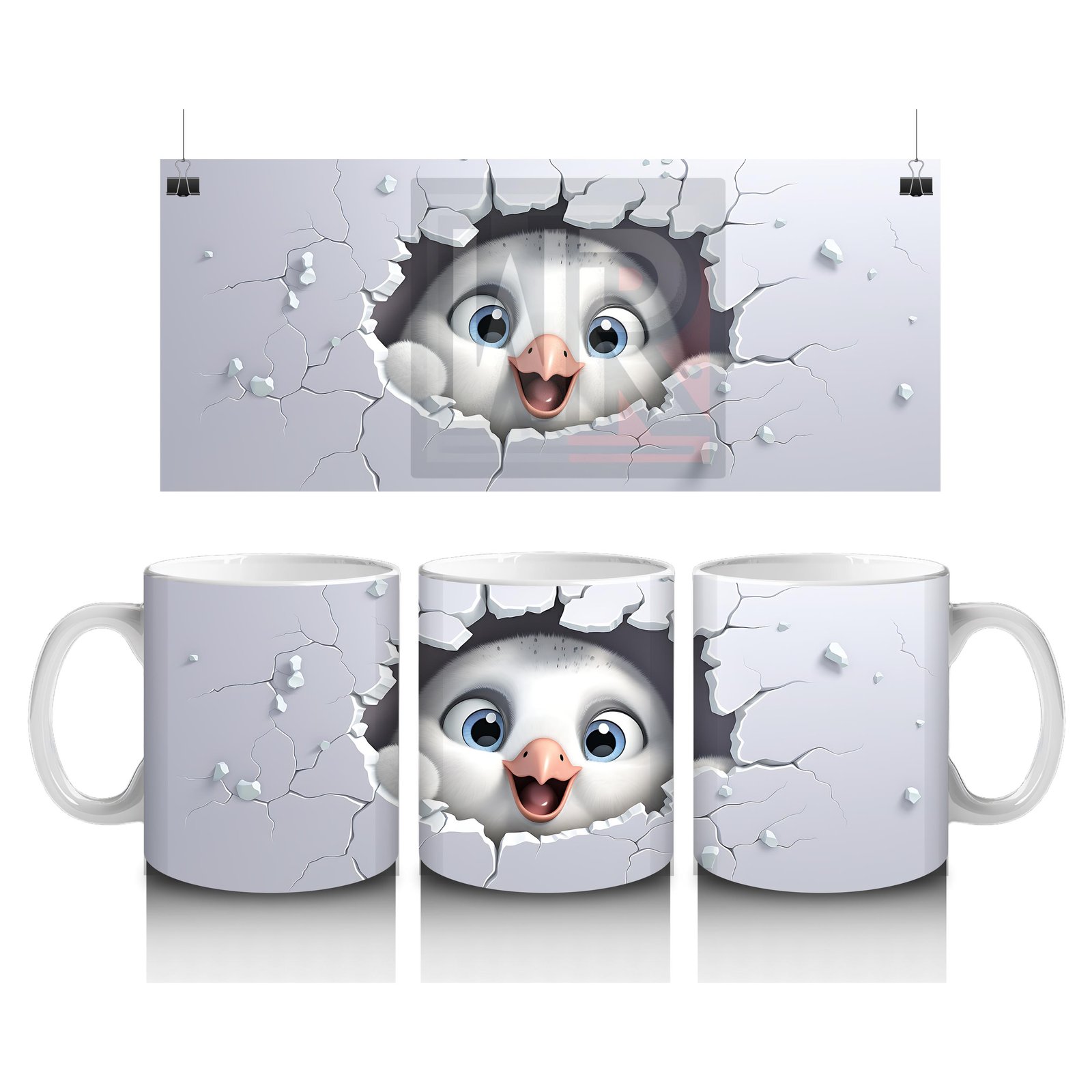 Çocuklara Sütü Sevdiren Sevimli Yavru Kuş Desenli Kupa Bardak