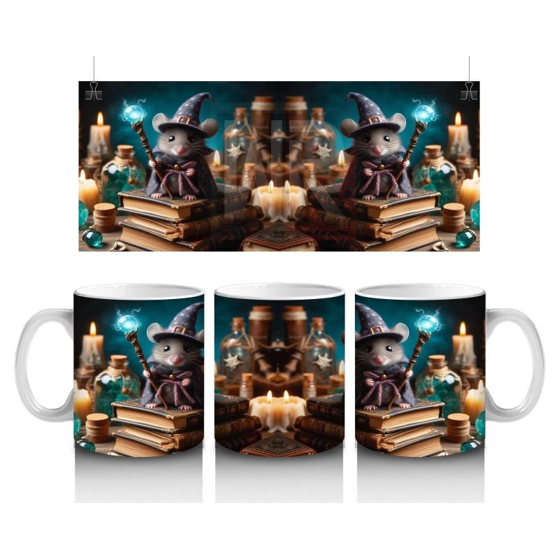 Çocuklara Sütü Sevdiren Sihirli Değnekli Büyücü Fare Desenli Kupa Bardak