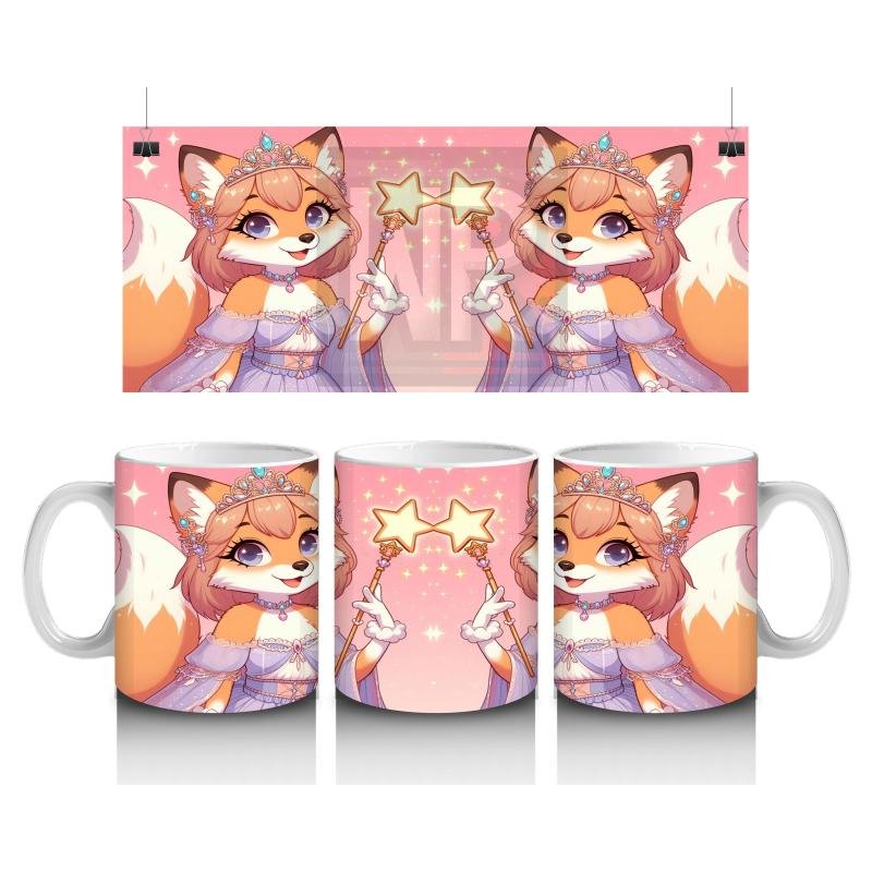 Çocuklara Sütü Sevdiren Sihirli Yıldız Asalı Tilki Prenses Desenli Kupa Bardak