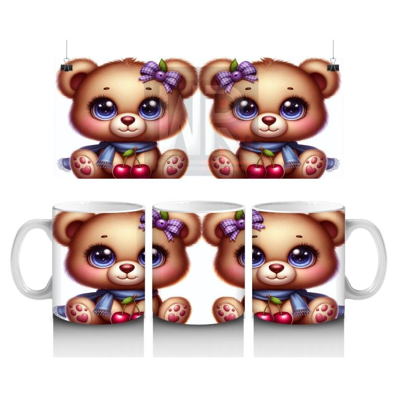 Çocuklara Sütü Sevdiren Şirin Ayıcık Çifti Kupa Bardak