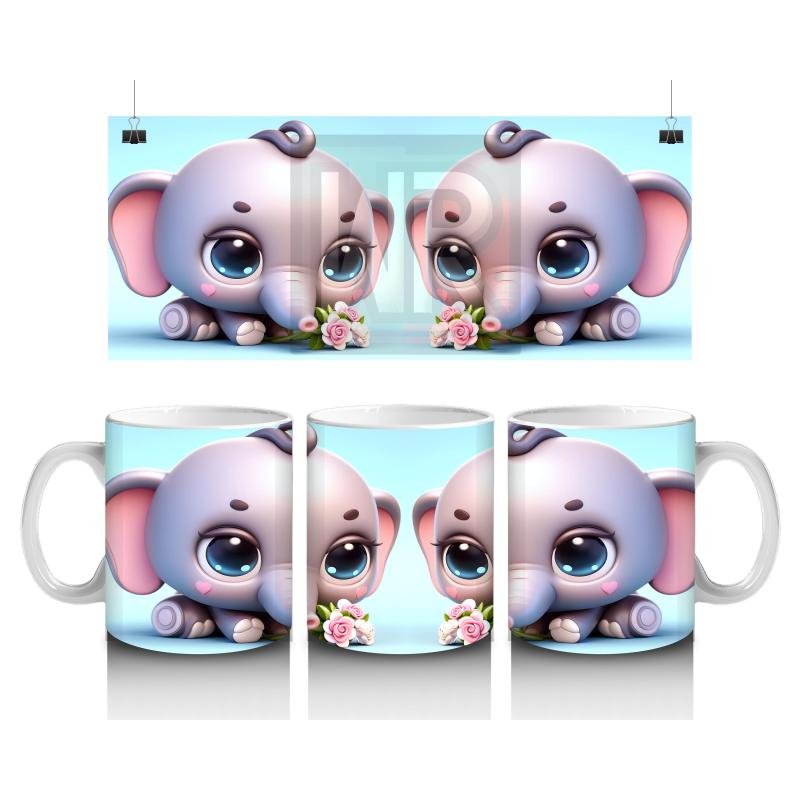 Çocuklara Sütü Sevdiren Şirin Fil Bebeği Kupa Bardak