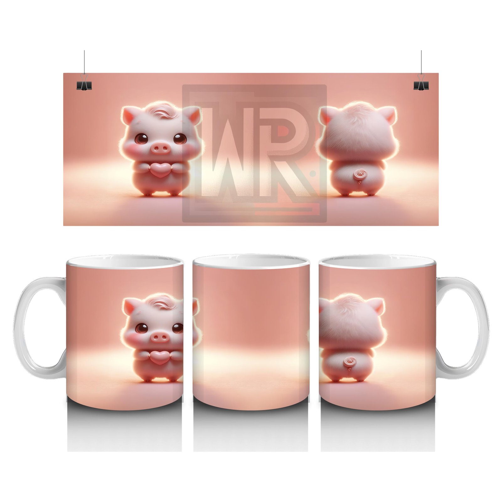 Çocuklara Sütü Sevdiren Şirin Mini Domuz Kupa Bardak