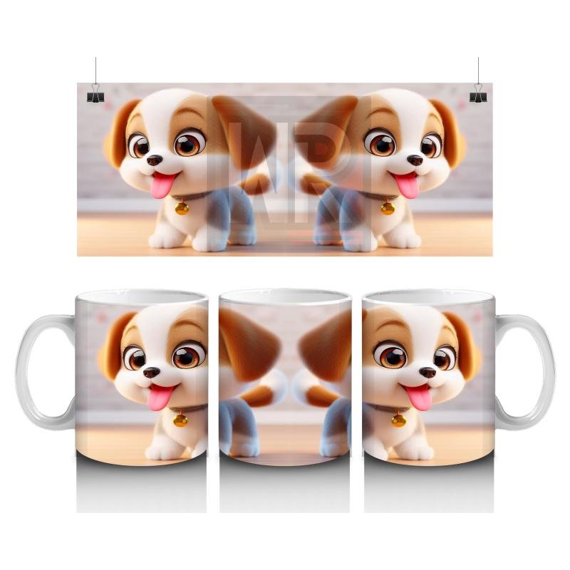 Çocuklara Sütü Sevdiren Şirin Yavru Köpek Kupa Bardak