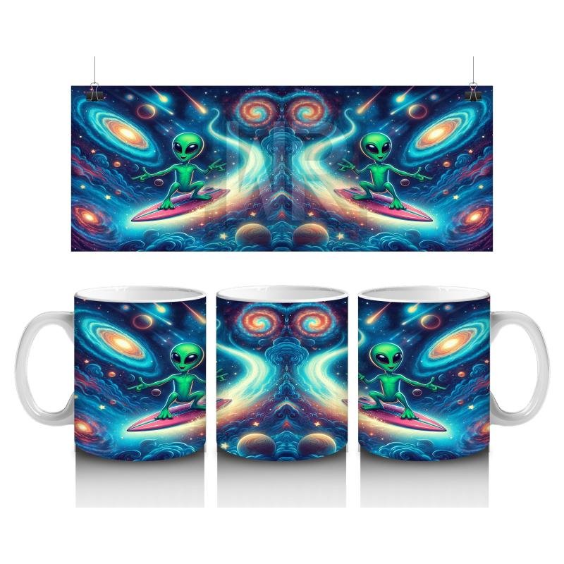 Çocuklara Sütü Sevdiren Sörf Yapan Uzaylı Kupa Bardak