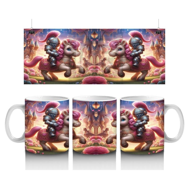 Çocuklara Sütü Sevdiren Şövalye ve Pembe At Kupa Bardak