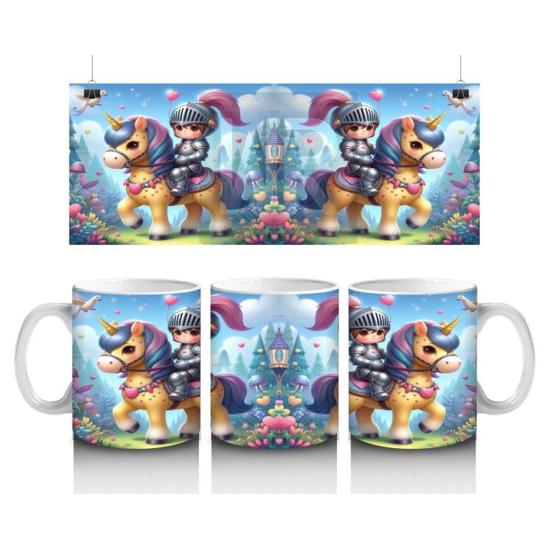 Çocuklara Sütü Sevdiren Şövalyeli Atlı Macera Kupa Bardak