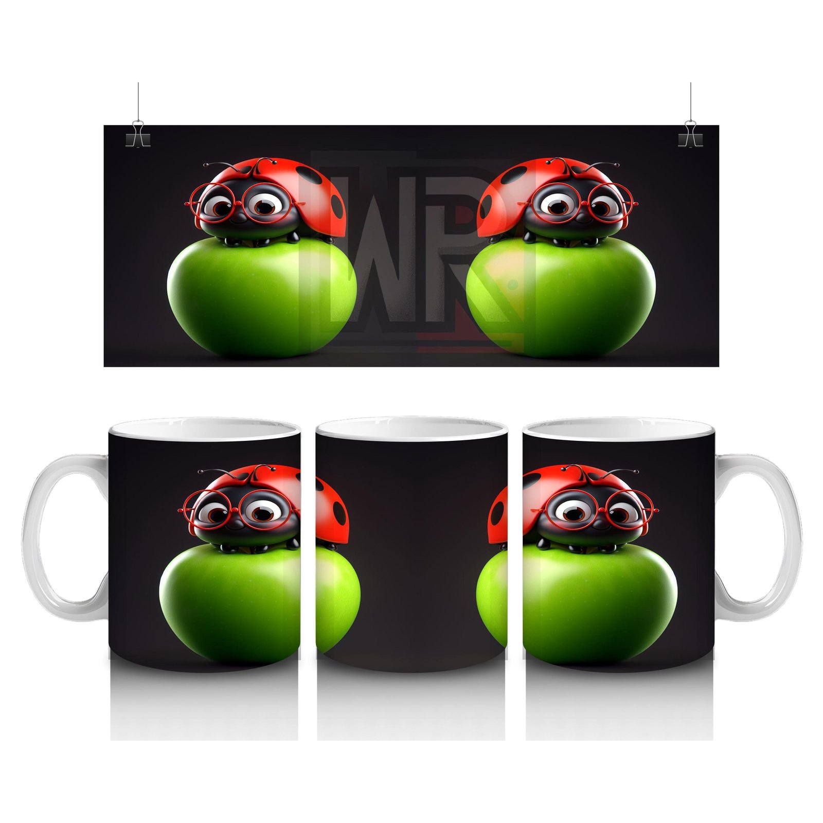 Çocuklara Sütü Sevdiren Uğur Böceği Elma Kupa Bardak