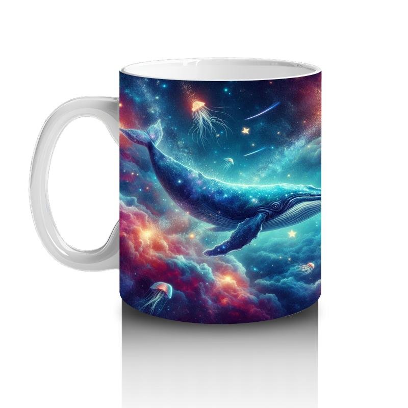 Çocuklara Sütü Sevdiren Uzay Balinaları Kupa Bardak - 2