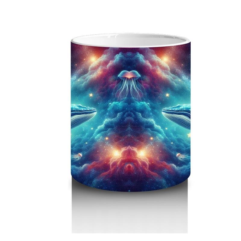 Çocuklara Sütü Sevdiren Uzay Balinaları Kupa Bardak - 3