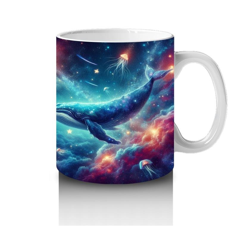 Çocuklara Sütü Sevdiren Uzay Balinaları Kupa Bardak - 4