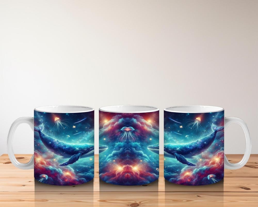 Çocuklara Sütü Sevdiren Uzay Balinaları Kupa Bardak - 5