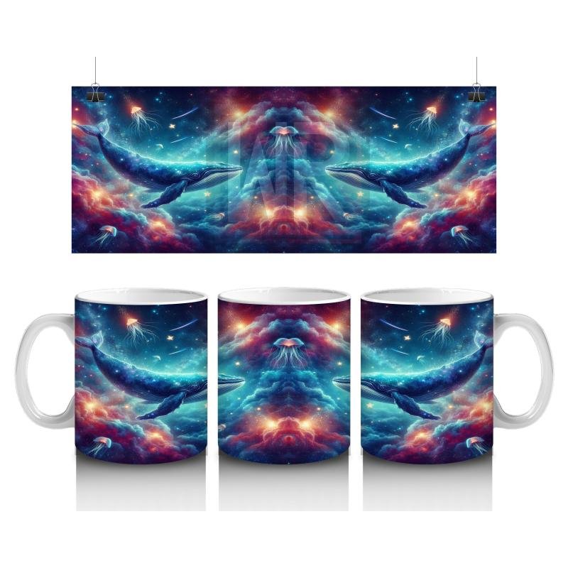 Çocuklara Sütü Sevdiren Uzay Balinaları Kupa Bardak