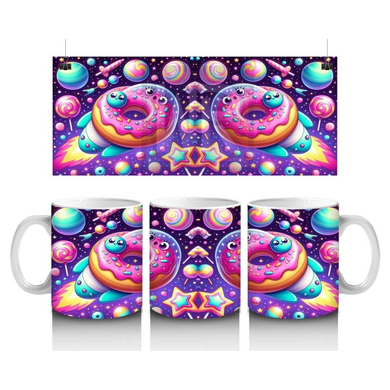 Çocuklara Sütü Sevdiren Uzay Yolculuğu Donutları Kupa Bardak