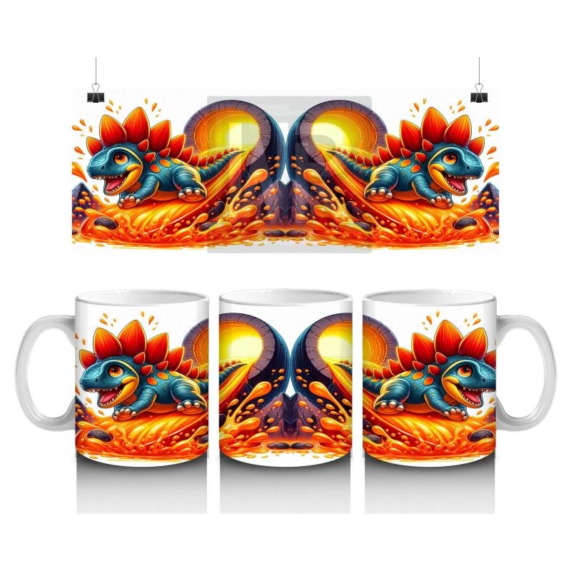 Çocuklara Sütü Sevdiren Volkanik Dinozorlar Kupa Bardak