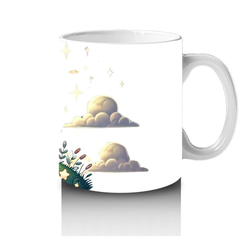 Çocuklara Sütü Sevdiren Yıldız Tutan Pijamalı Ayıcık Desenli Kupa Bardak - 4