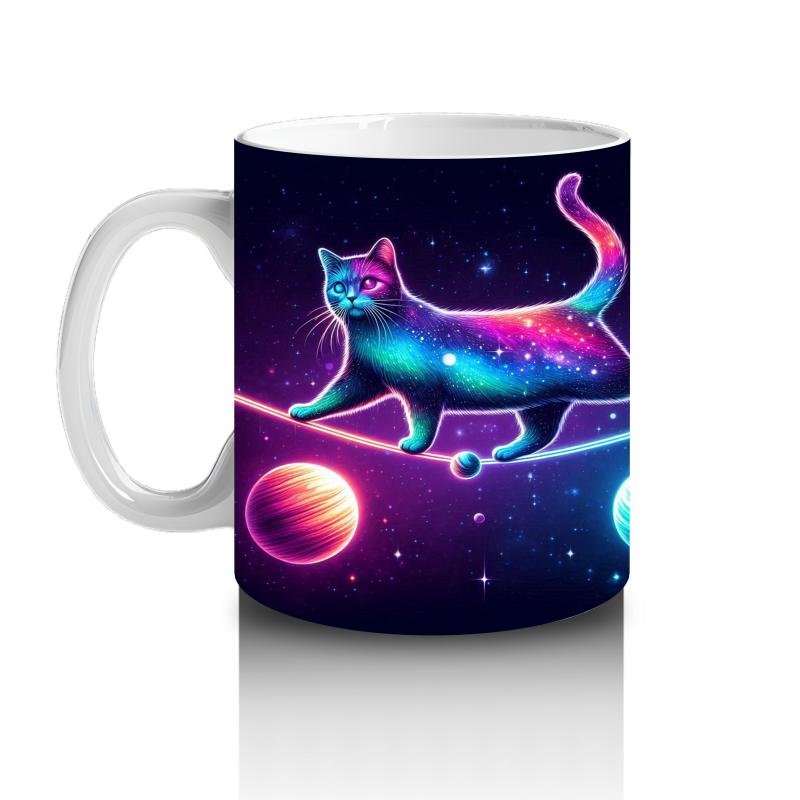 Çocuklara Sütü Sevdiren Yıldızlararası Kediler Kupa Bardak - 2