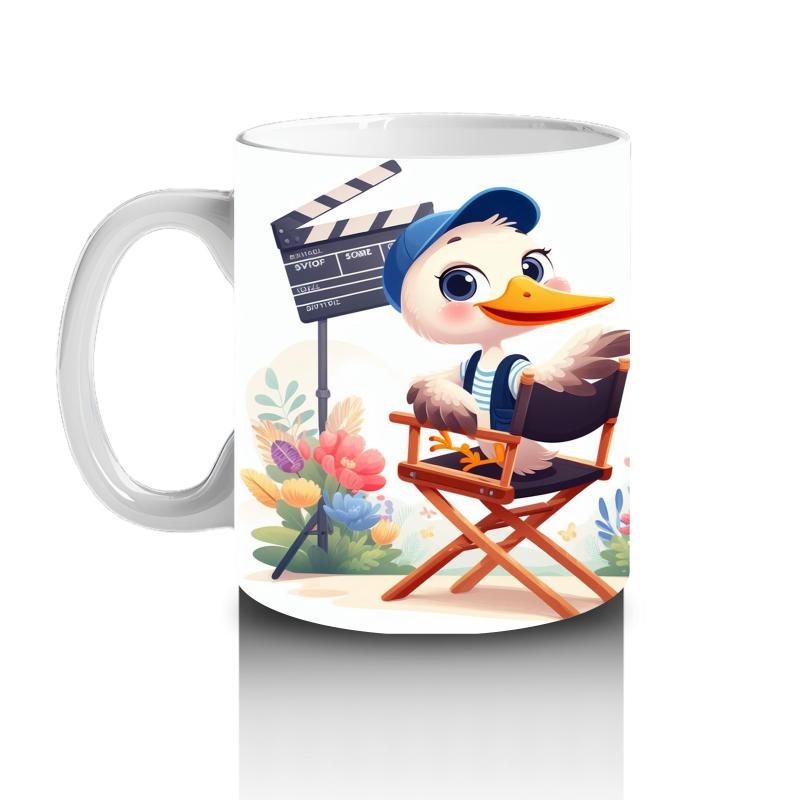 Çocuklara Sütü Sevdiren Yönetmen Ördek Desenli Kupa Bardak - 2