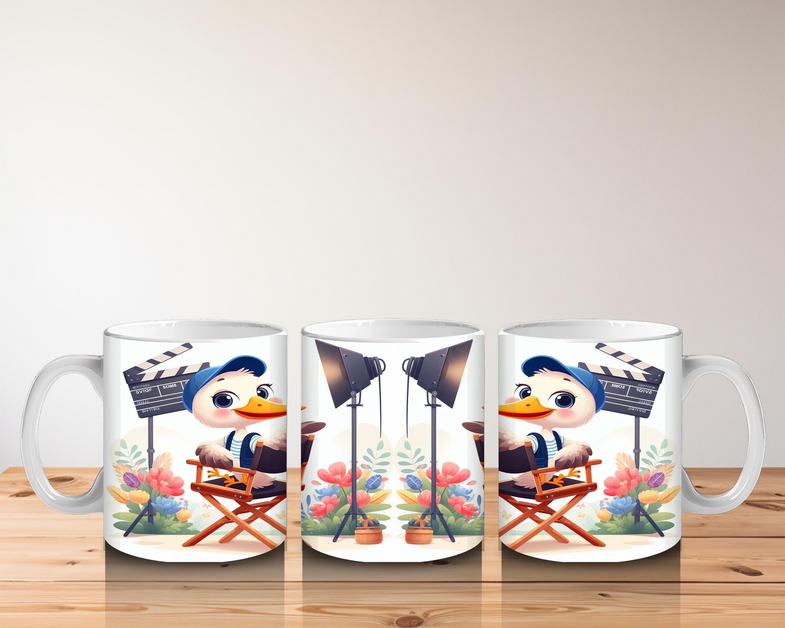 Çocuklara Sütü Sevdiren Yönetmen Ördek Desenli Kupa Bardak - 5