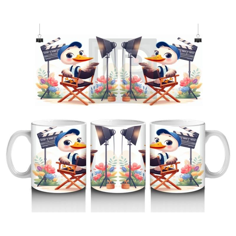 Çocuklara Sütü Sevdiren Yönetmen Ördek Desenli Kupa Bardak