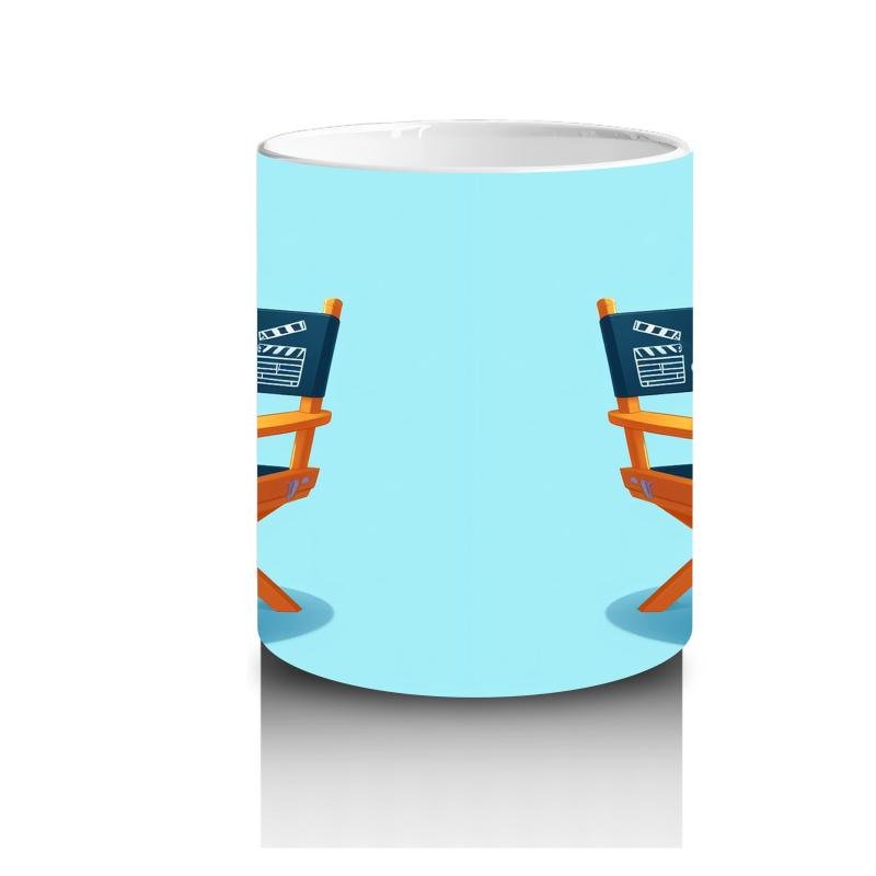 Çocuklara Sütü Sevdiren Yönetmen Sandalyesinde Oturan Sevimli Ördek Desenli Kupa Bardak - 3