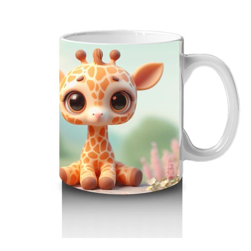 Çocuklara Sütü Sevdiren Zarif Zürafa Yavrusu Kupa Bardak - 4