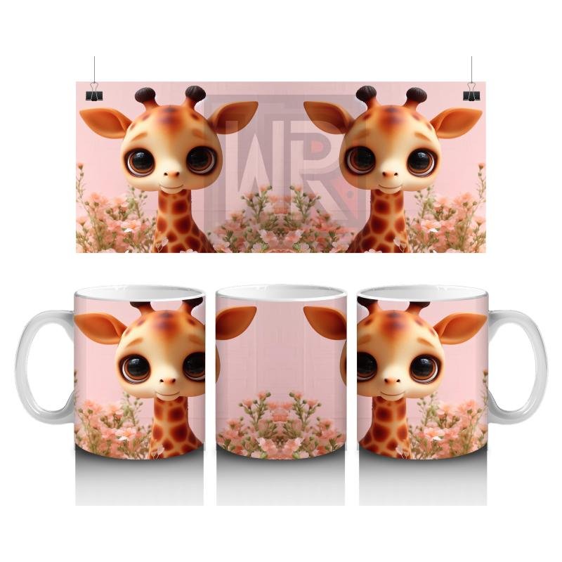 Çocuklara Sütü Sevdiren Zarif Zürafa Yavrusu Kupa Bardak