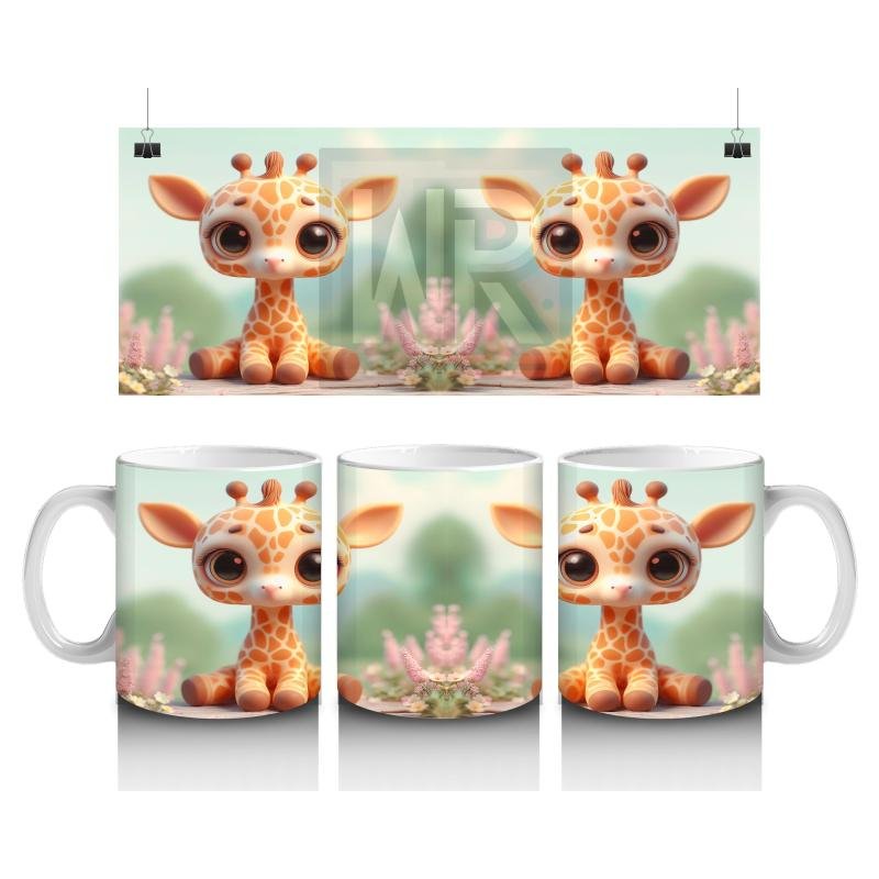 Çocuklara Sütü Sevdiren Zarif Zürafa Yavrusu Kupa Bardak