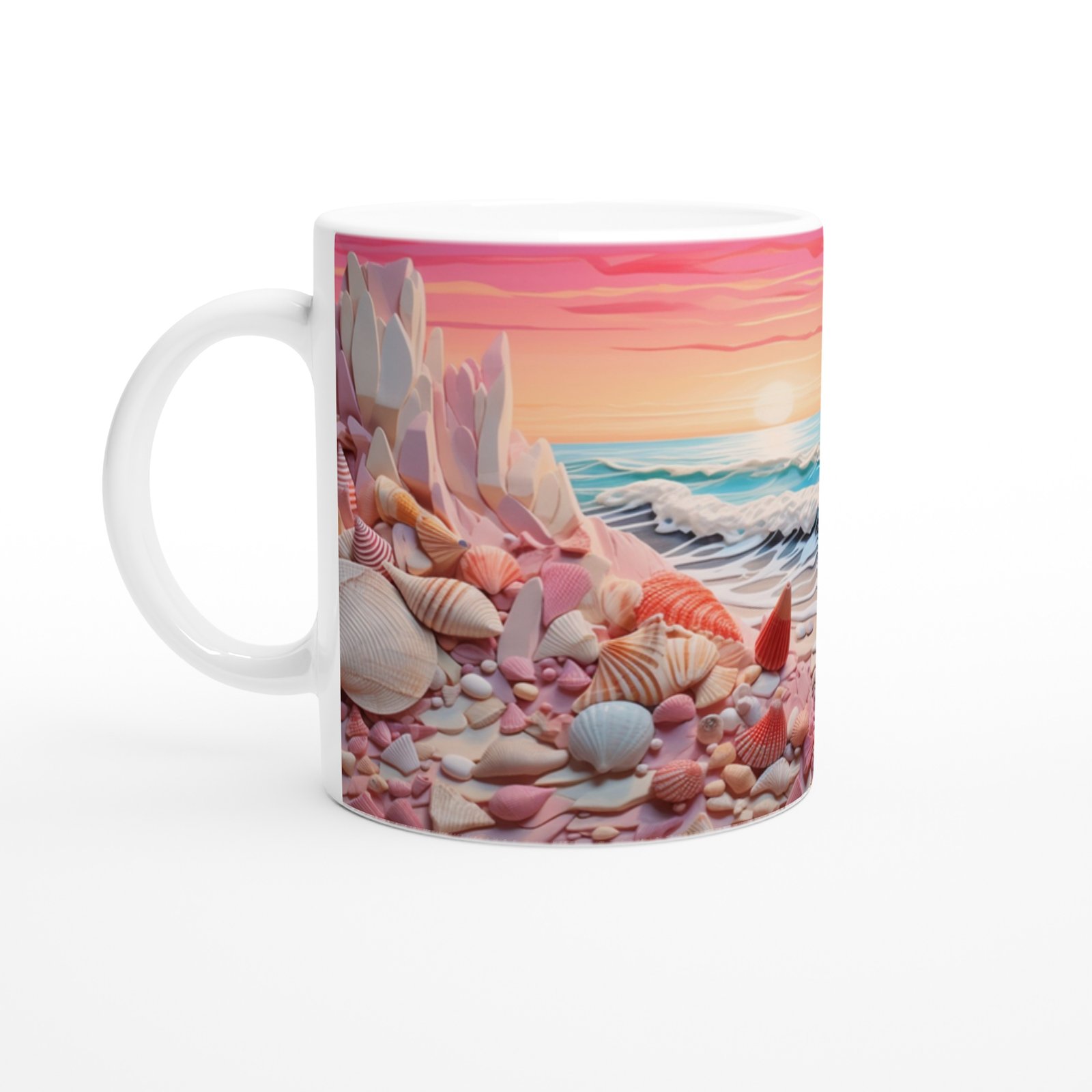 Dalga Kıyısındaki Renkli Kabuklar Kupa Bardak - 2