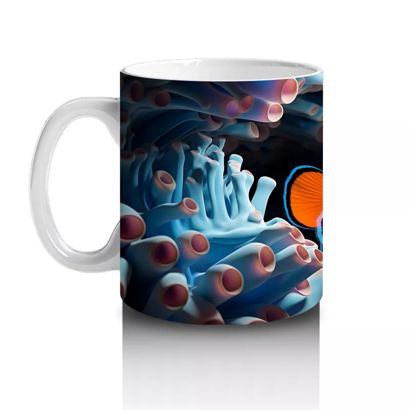 Dalgalar İçinde Neşeli Palyaço Balığı – Baskılı Kahve Kupası - 2