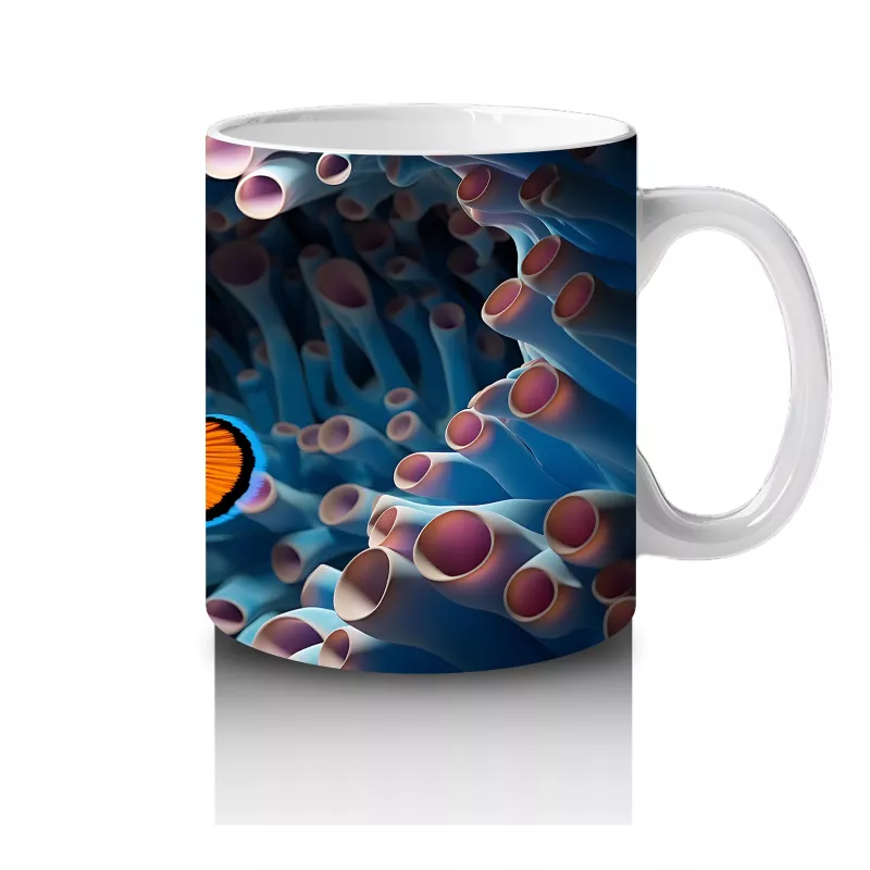 Dalgalar İçinde Neşeli Palyaço Balığı – Baskılı Kahve Kupası - 4