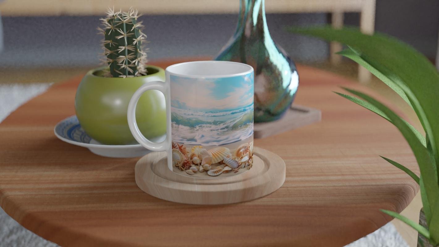 Dalgaların İzinde Kabuklar Kupa Bardak - 4