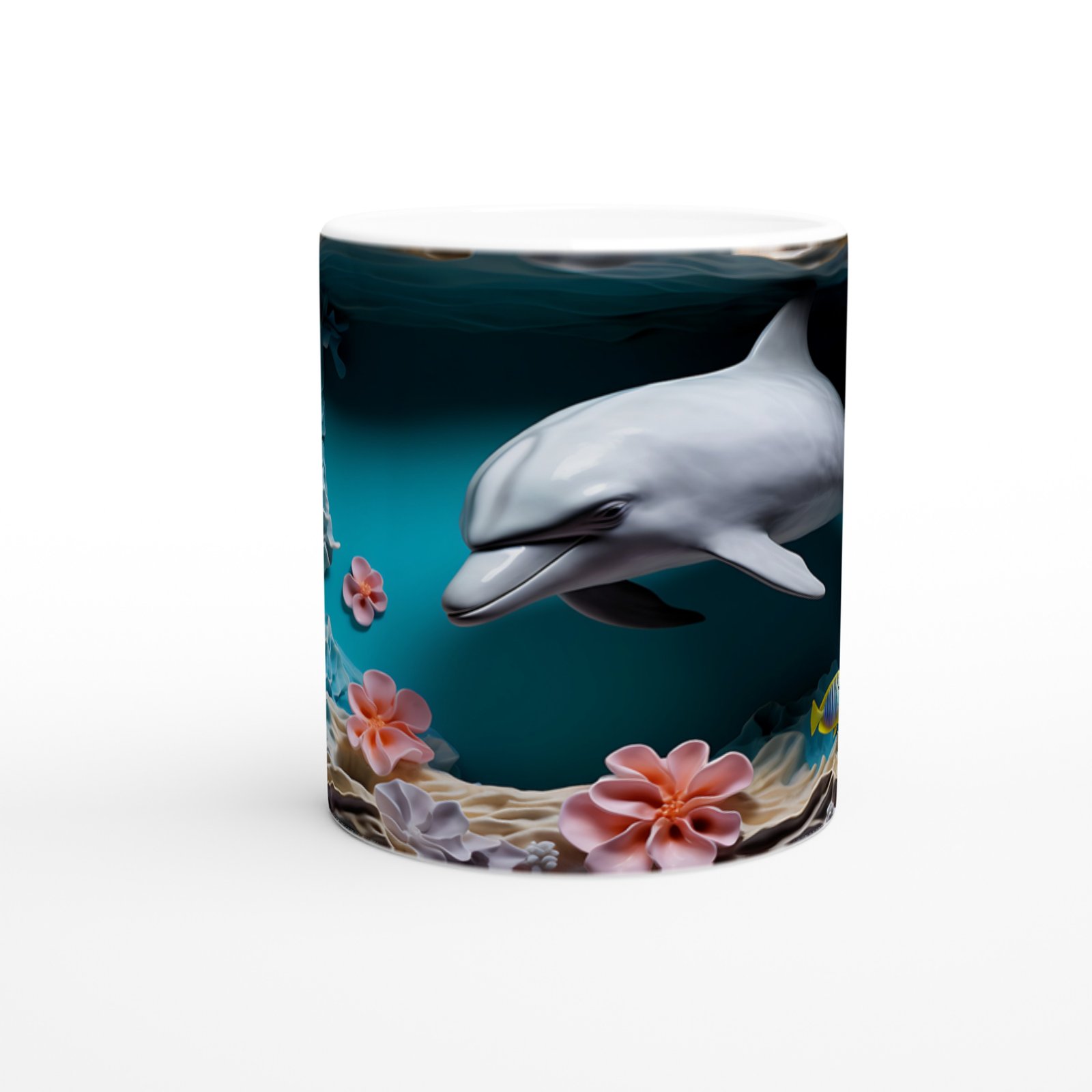 Deniz Bahçesinde Oyun Oynayan Sevimli Yunus Kupa Bardak