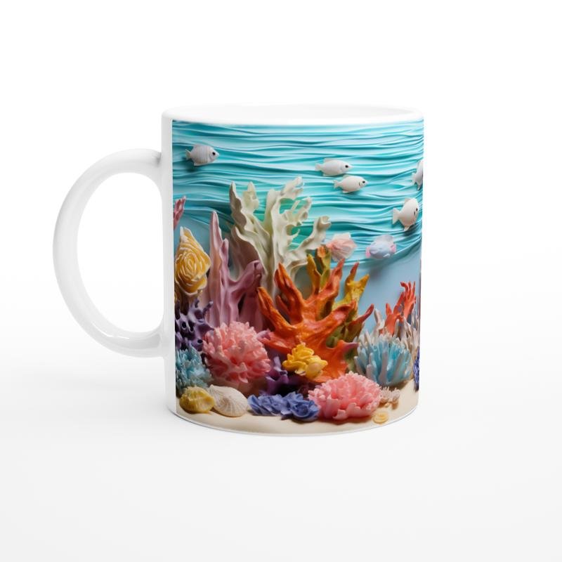 Deniz Dalgaları ve Renkli Mercanlar Kupa Bardak - 2