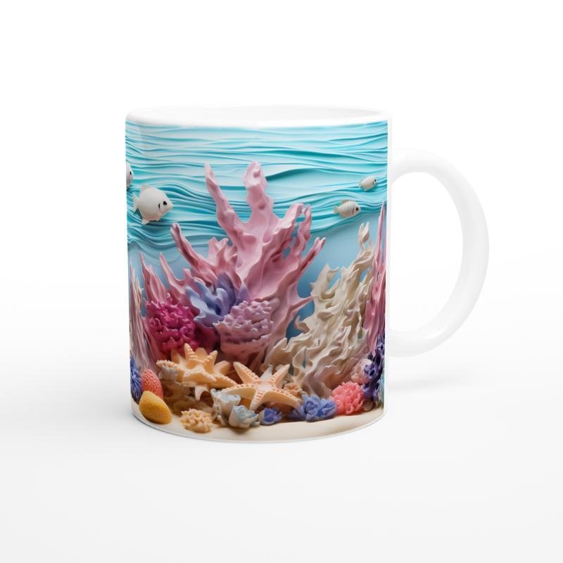 Deniz Dalgaları ve Renkli Mercanlar Kupa Bardak - 3