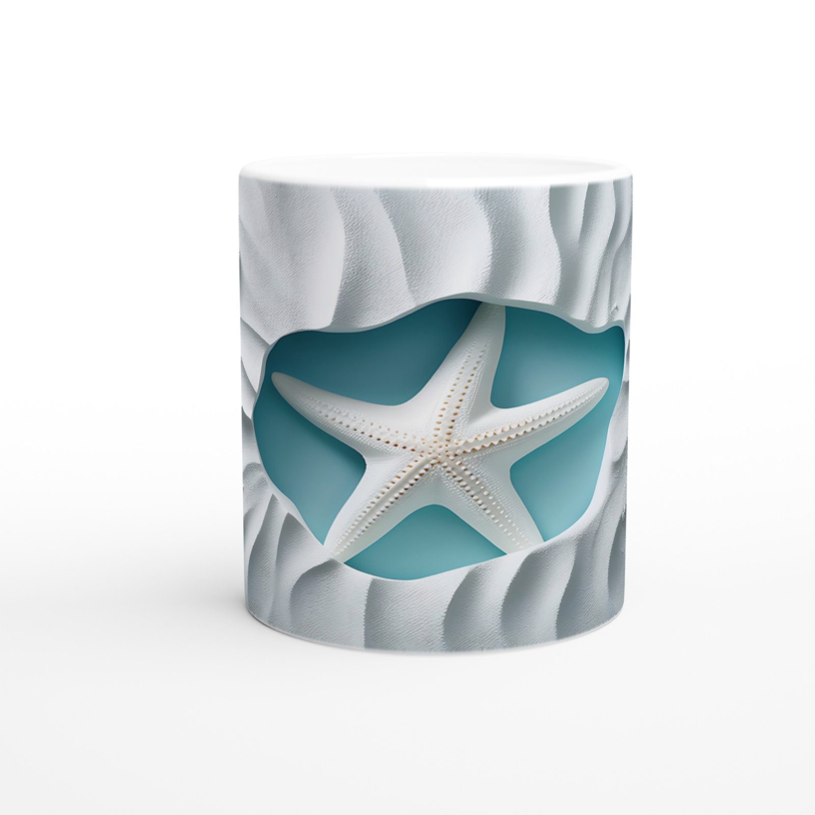 Deniz Kumunda Yatan Yıldız Su Altı Temalı Kupa Bardak