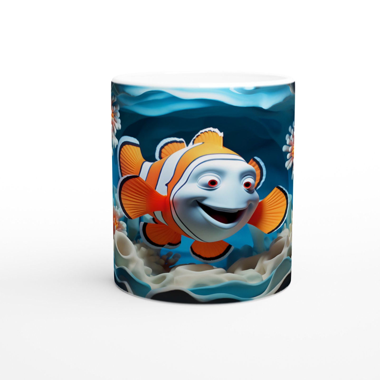 Deniz Mağarasında Sevimli Palyaço Balığı Baskılı Kupa Bardak