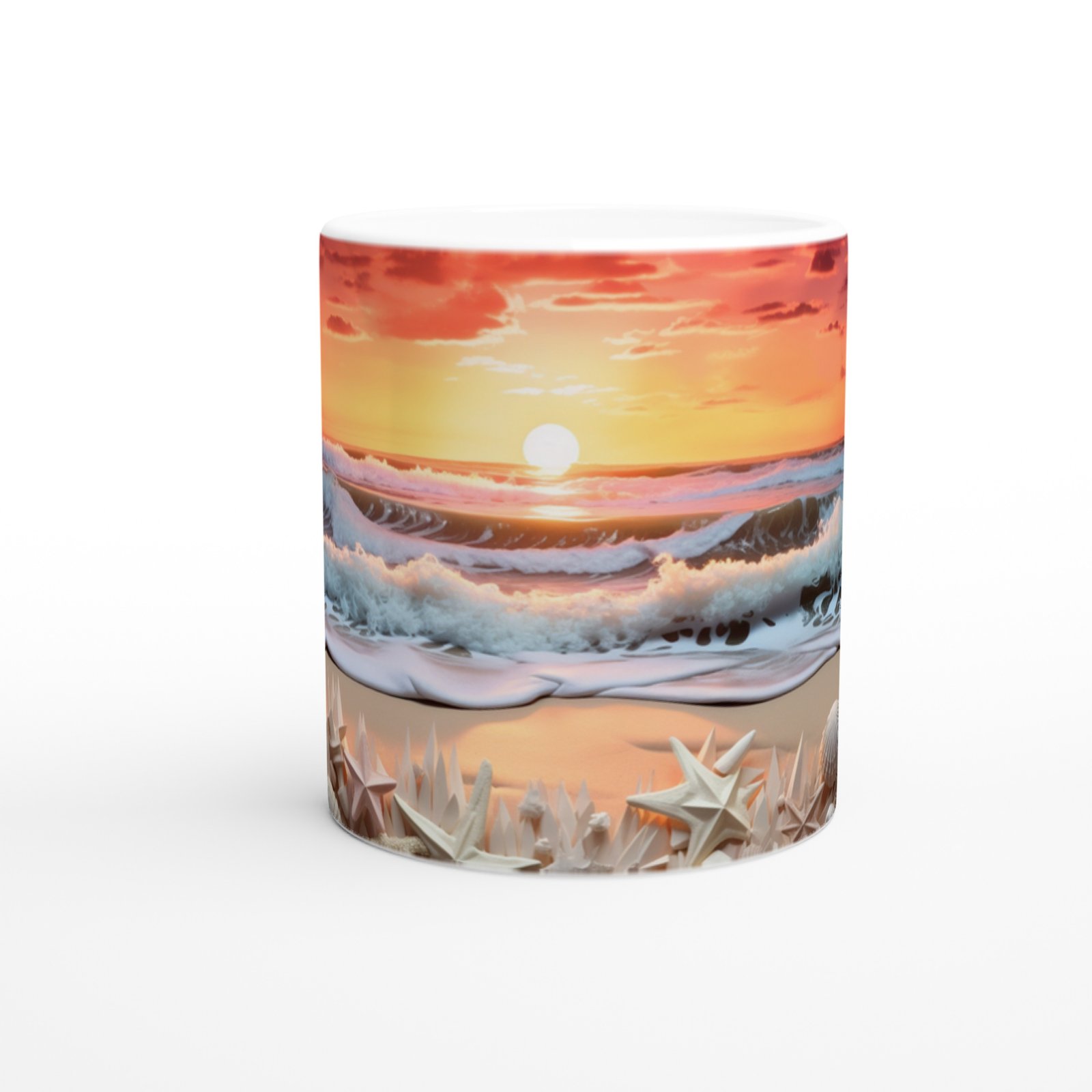 Deniz Yıldızlarıyla Gün Batımı Kupa Bardak