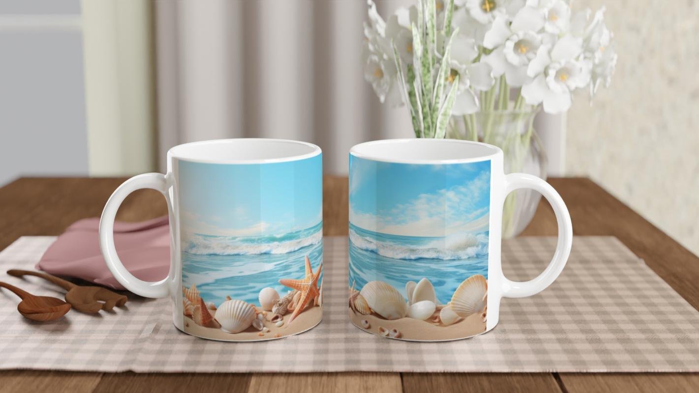 Deniz Yıldızlarıyla Süslenmiş Mercan Dünyası Kupa Bardak - 5