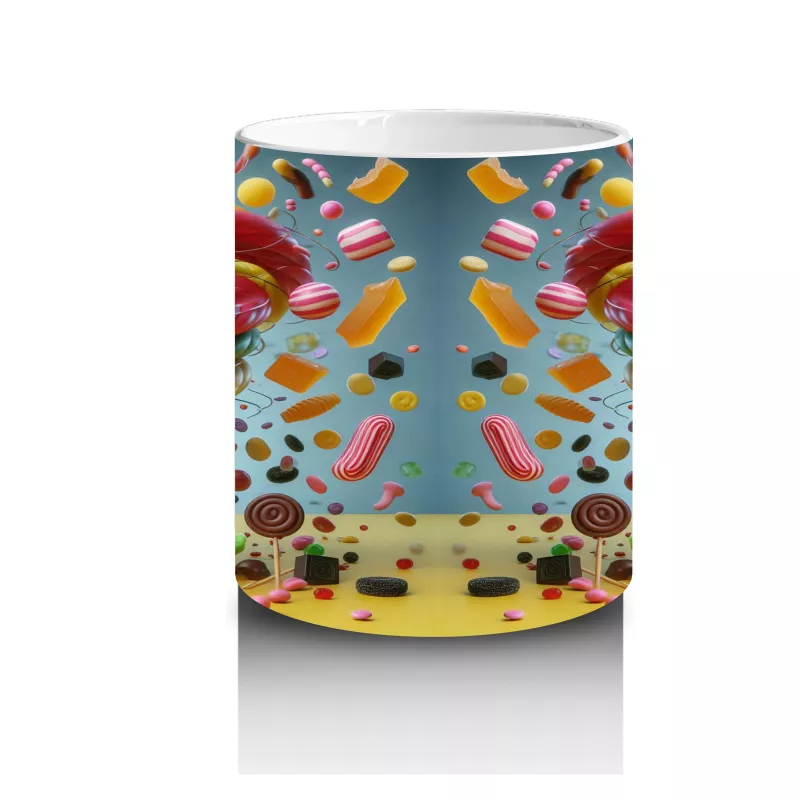 Dev Spiral Şekerler ve Göz Dönmesi Efektiyle Eğlenceli Cadılar Bayramı Baskılı Kupa - 3