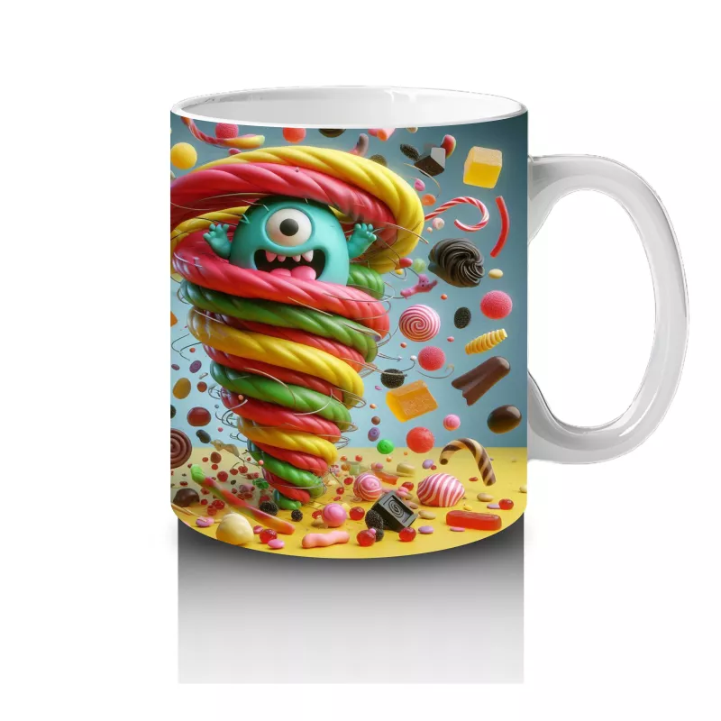 Dev Spiral Şekerler ve Göz Dönmesi Efektiyle Eğlenceli Cadılar Bayramı Baskılı Kupa - 4