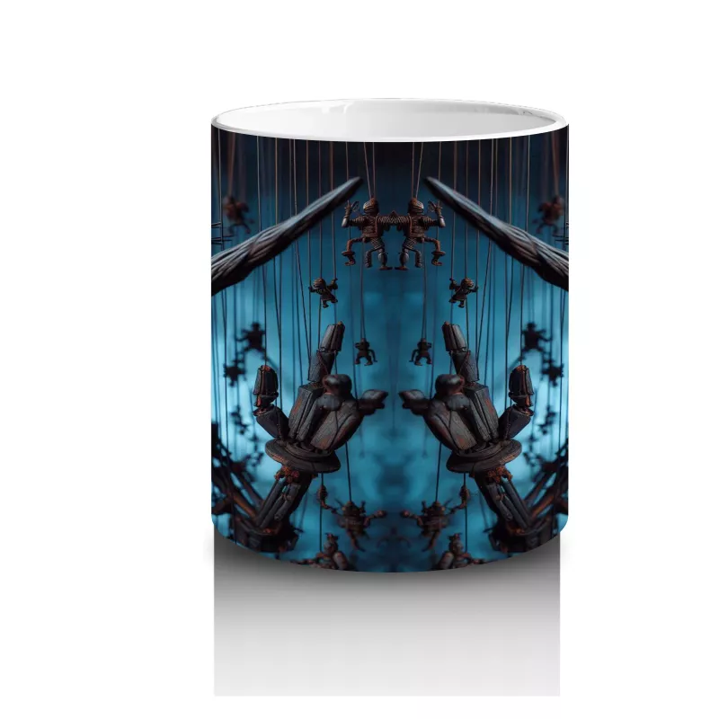 Devasa Gölge Eller ve Ay Işığı Altında Büyü Temalı Cadılar Bayramı Baskılı Kupa Bardak - 3