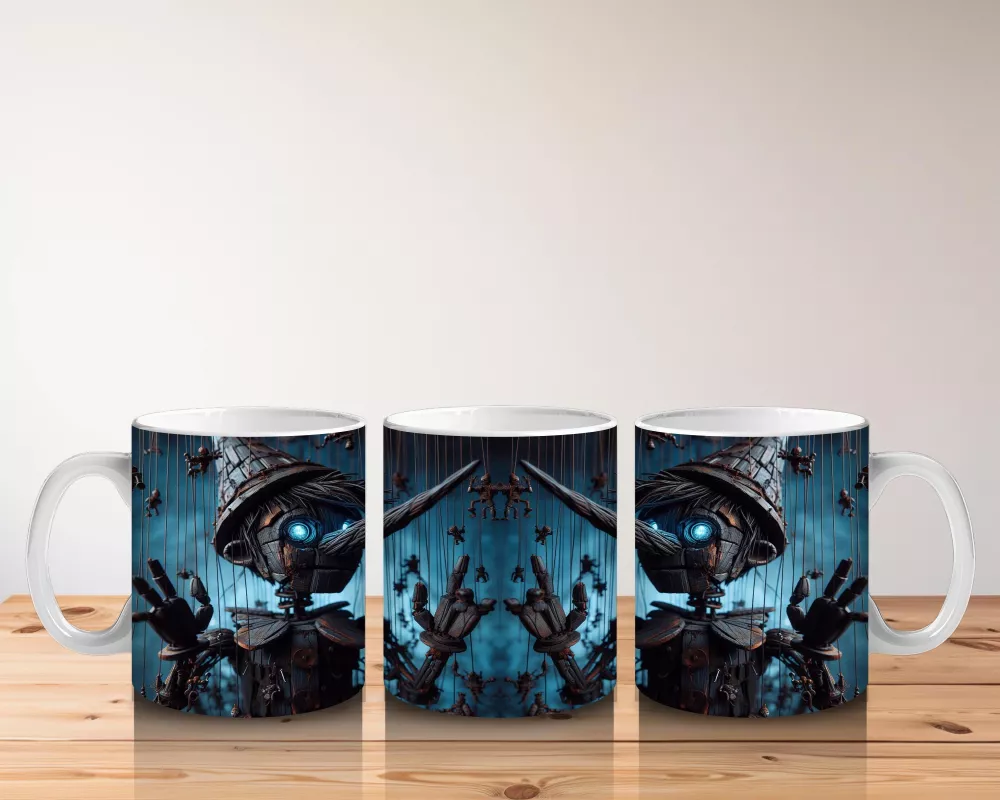 Devasa Gölge Eller ve Ay Işığı Altında Büyü Temalı Cadılar Bayramı Baskılı Kupa Bardak - 5