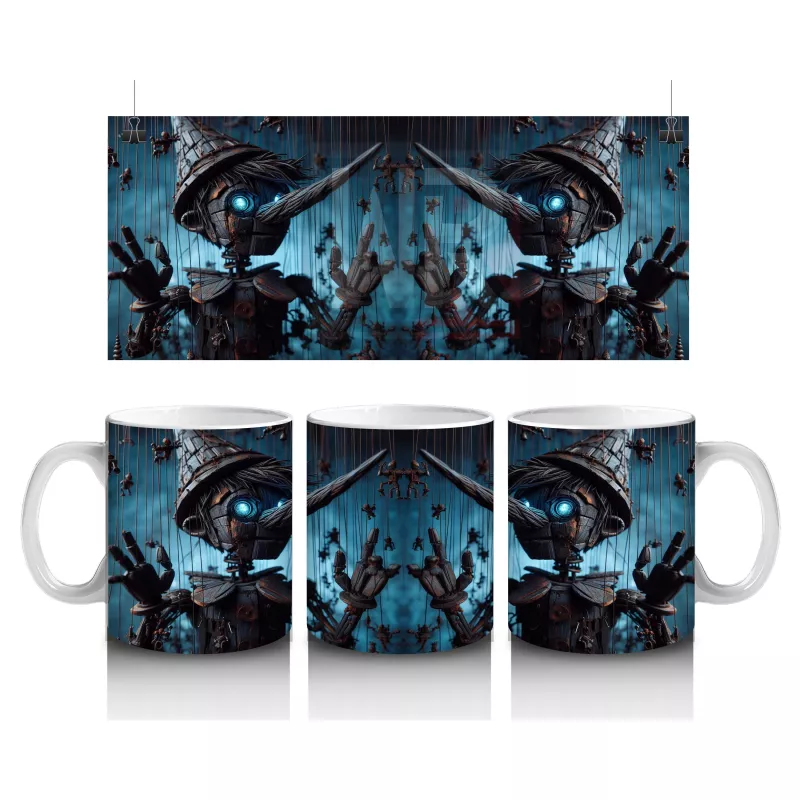 Devasa Gölge Eller ve Ay Işığı Altında Büyü Temalı Cadılar Bayramı Baskılı Kupa Bardak