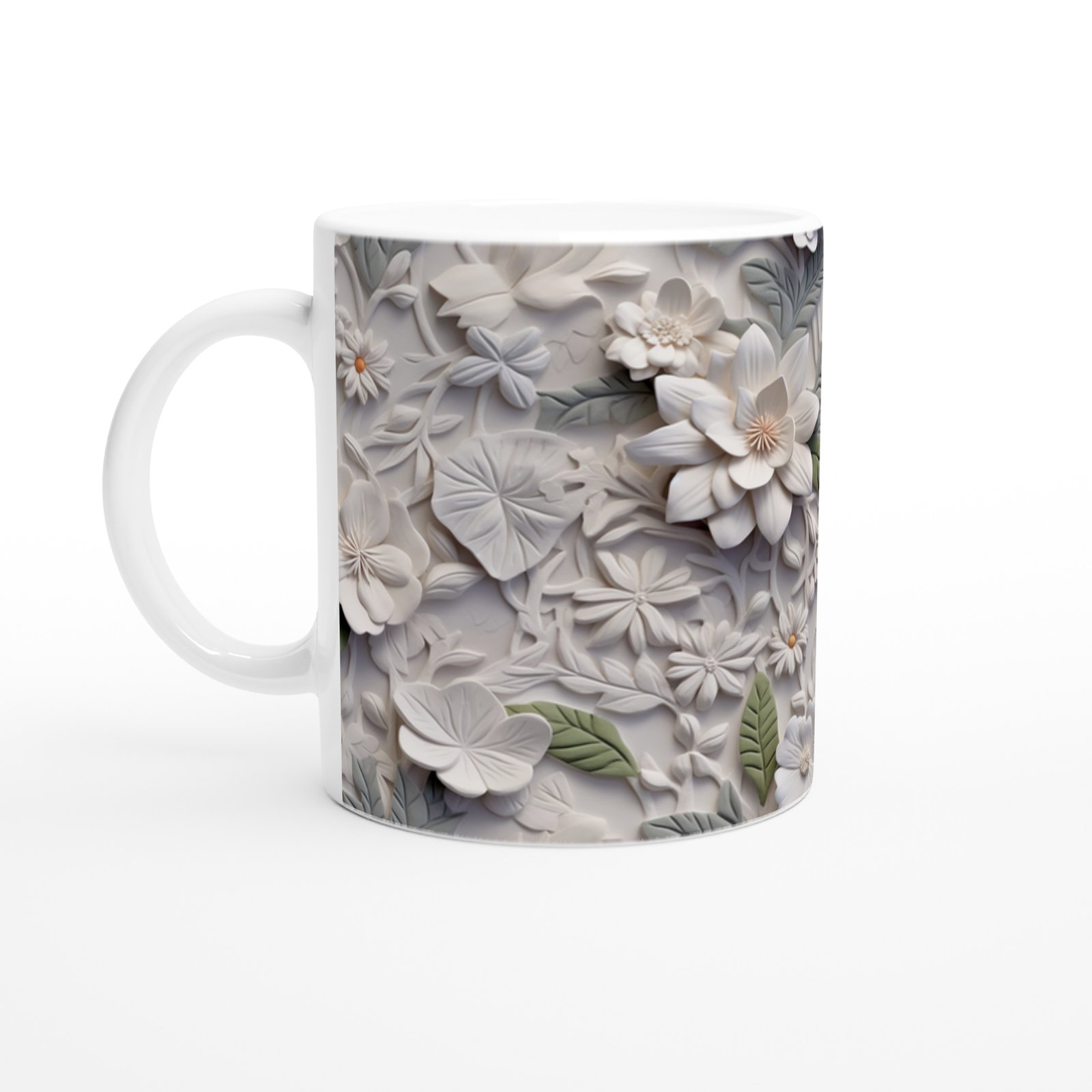 Doğal Dinginlik Çiçekli Kupa Bardak