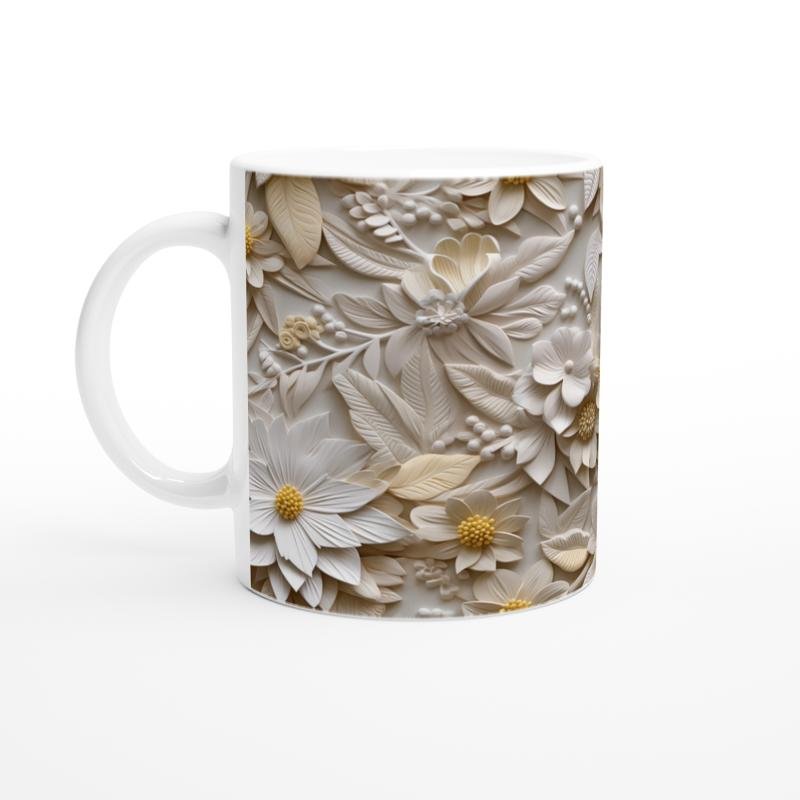 Doğal Zarafet Çiçekli Kupa Bardak